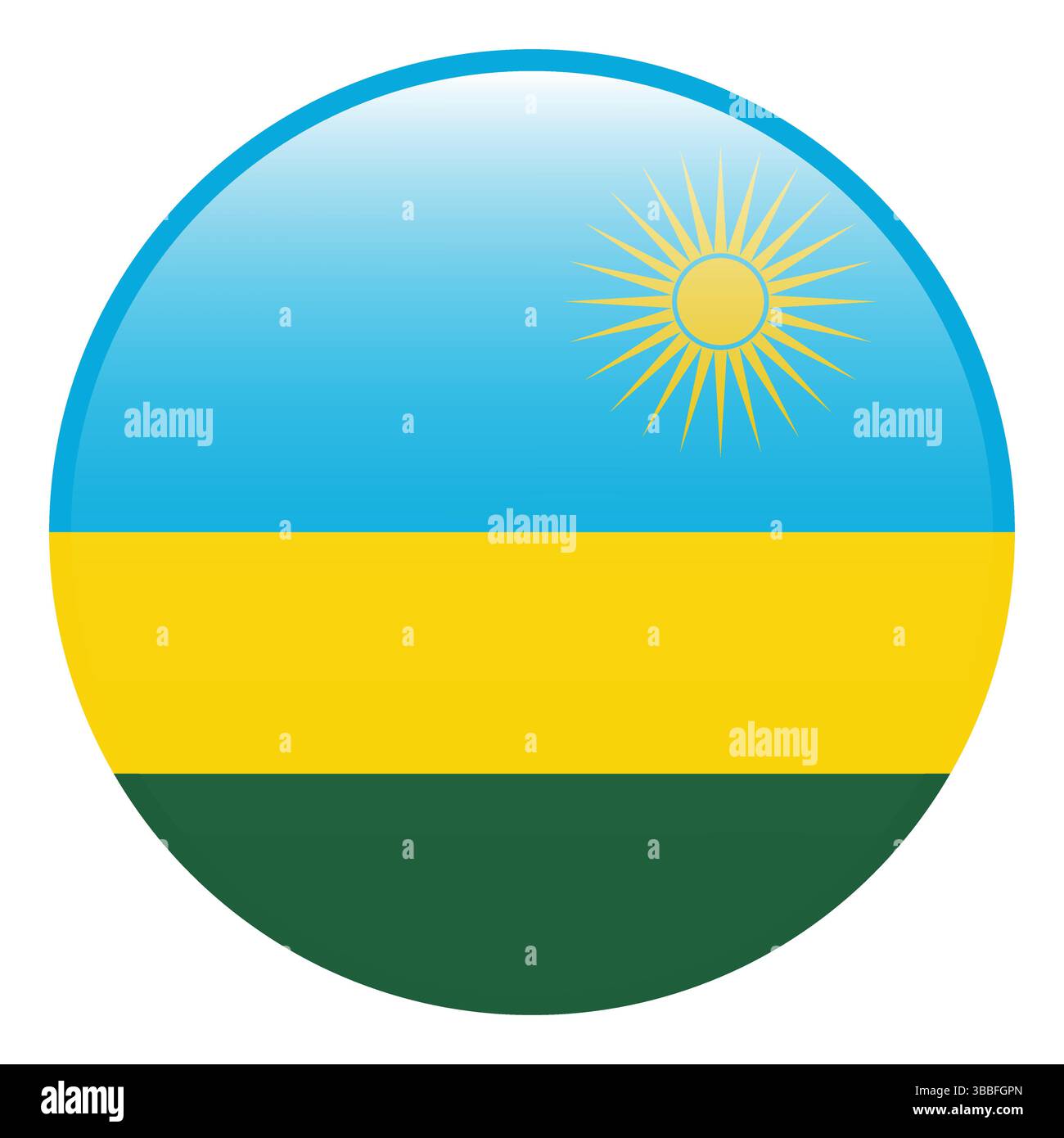 Flag of Rwanda. Rwanda circle flag 3d logo icon computer vector ...