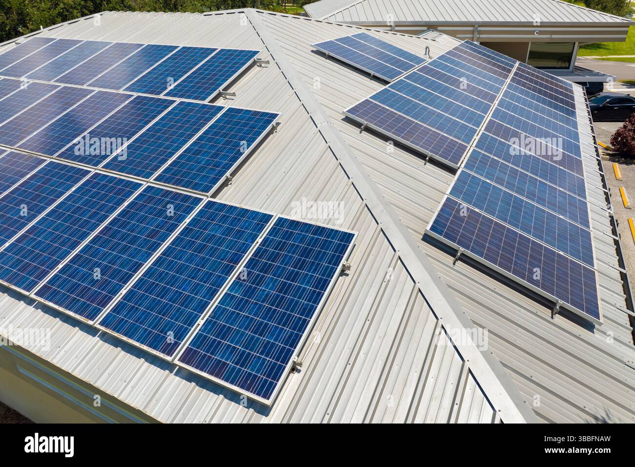 Photovoltaic solar panels on Florida home roof for producing clean ...