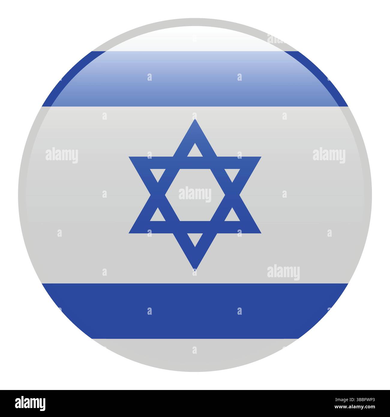 Flag of Israel. Israel circle flag 3d logo icon computer vector illustration design. Stock Vector