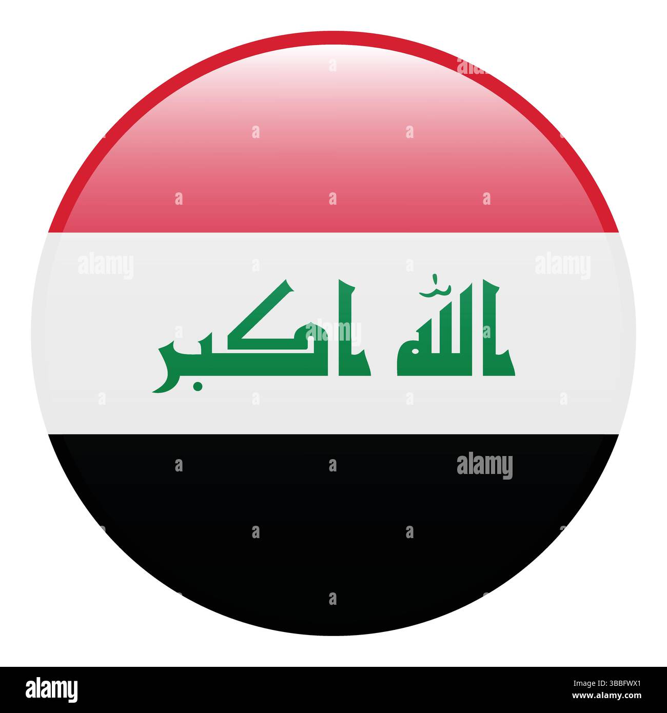 Flag of Iraq. Iraq circle flag 3d logo icon computer vector ...
