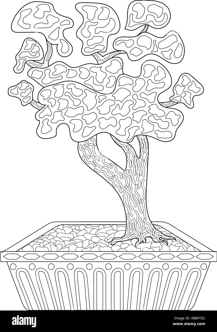 Bonsai tree garden isolated white Black and White Stock Photos & Images -  Alamy