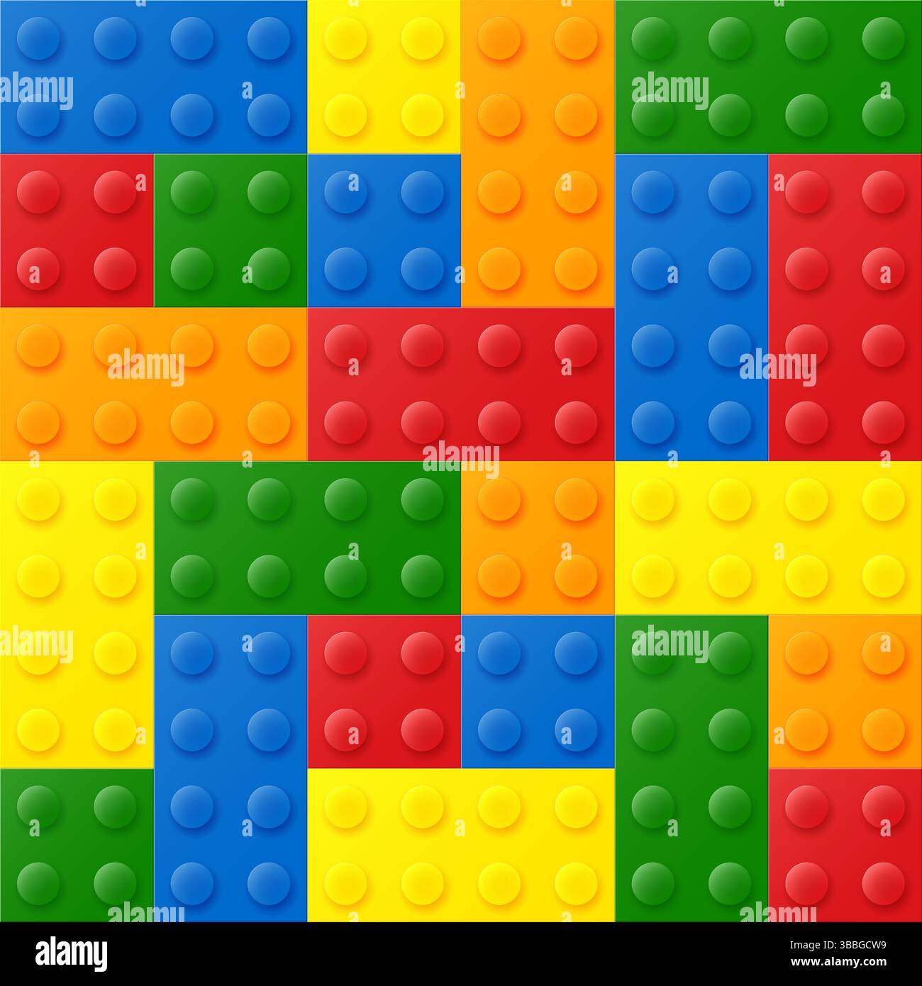 Seamless pattern of multicolored plastic blocks Stock Vector