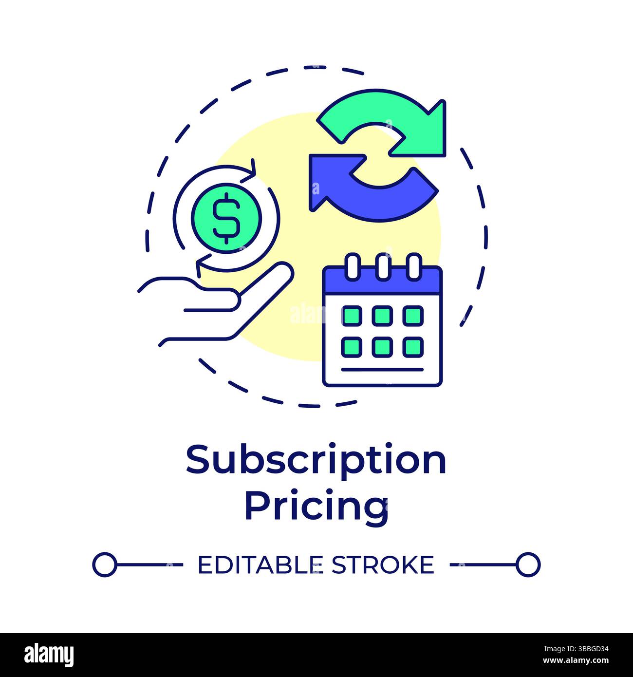 Subscription pricing multi color concept icon Stock Vector