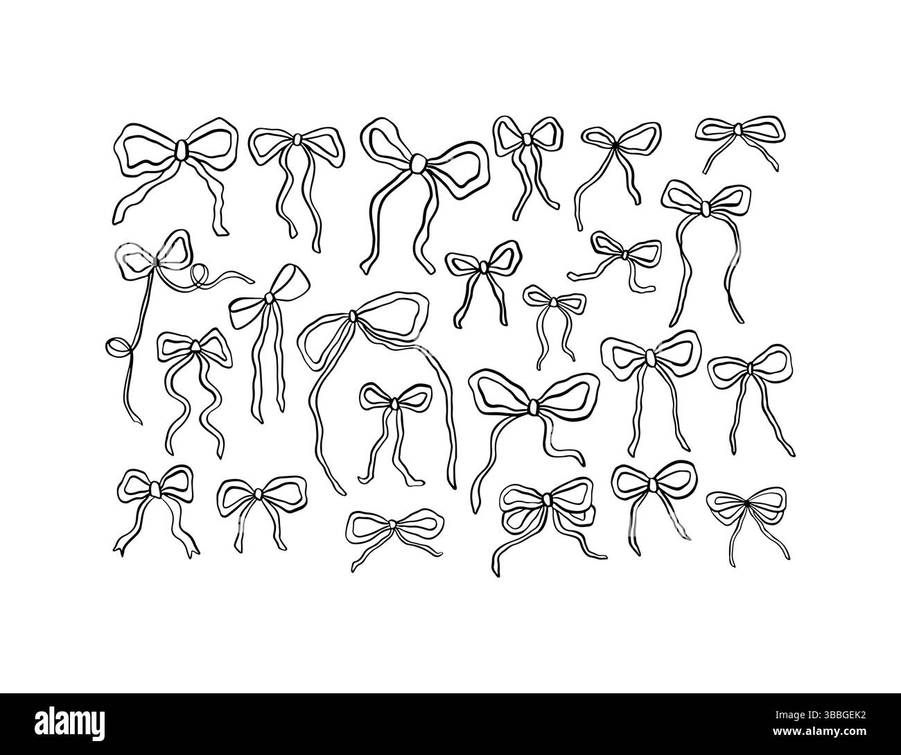 Hand drawn ribbon bows set Stock Vector Image & Art - Alamy