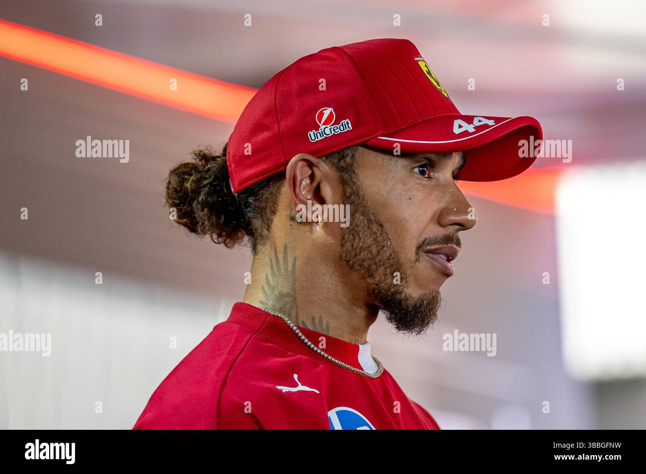 IMOLA CIRCUIT, ITALY - MAY 15: Lewis Hamilton, Ferrari SF-25 from United Kingdom during the Emilia Romagna Grand Prix at Imola Circuit on Thursday May 15, 2025 in Imola, Italy (Photo by Michael Potts/BSR Agency) Credit: BSR Agency/Alamy Live News Stock Photo
