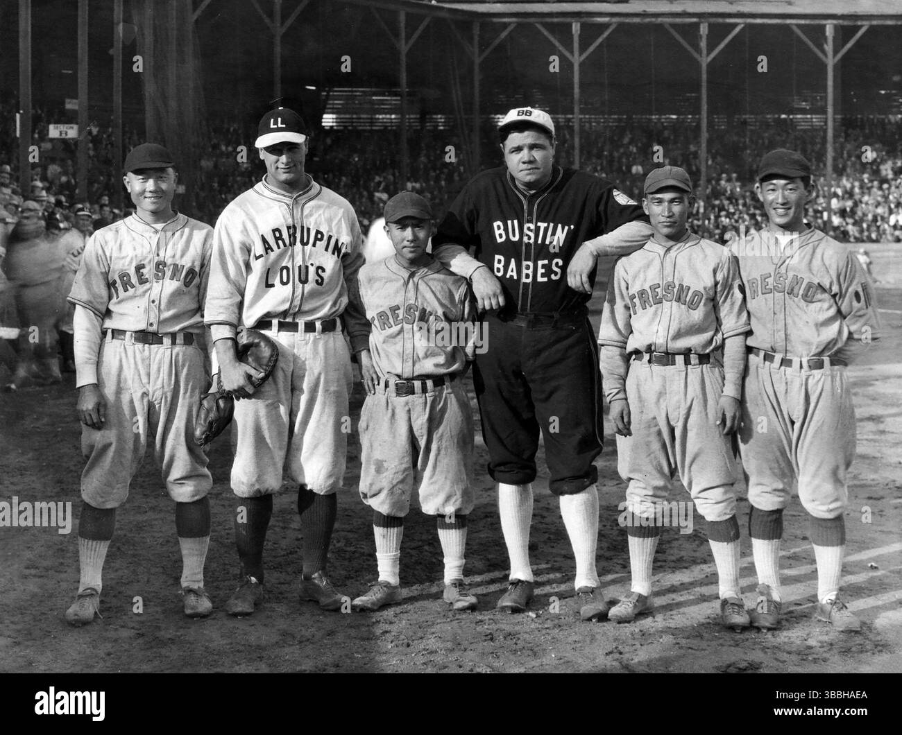 Babe Ruth and Lou Gehrig on a barnstorming tour following the 1927 ...