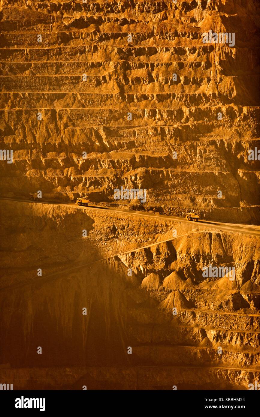 Open pit mine industrial excavation site in the USA Stock Photo
