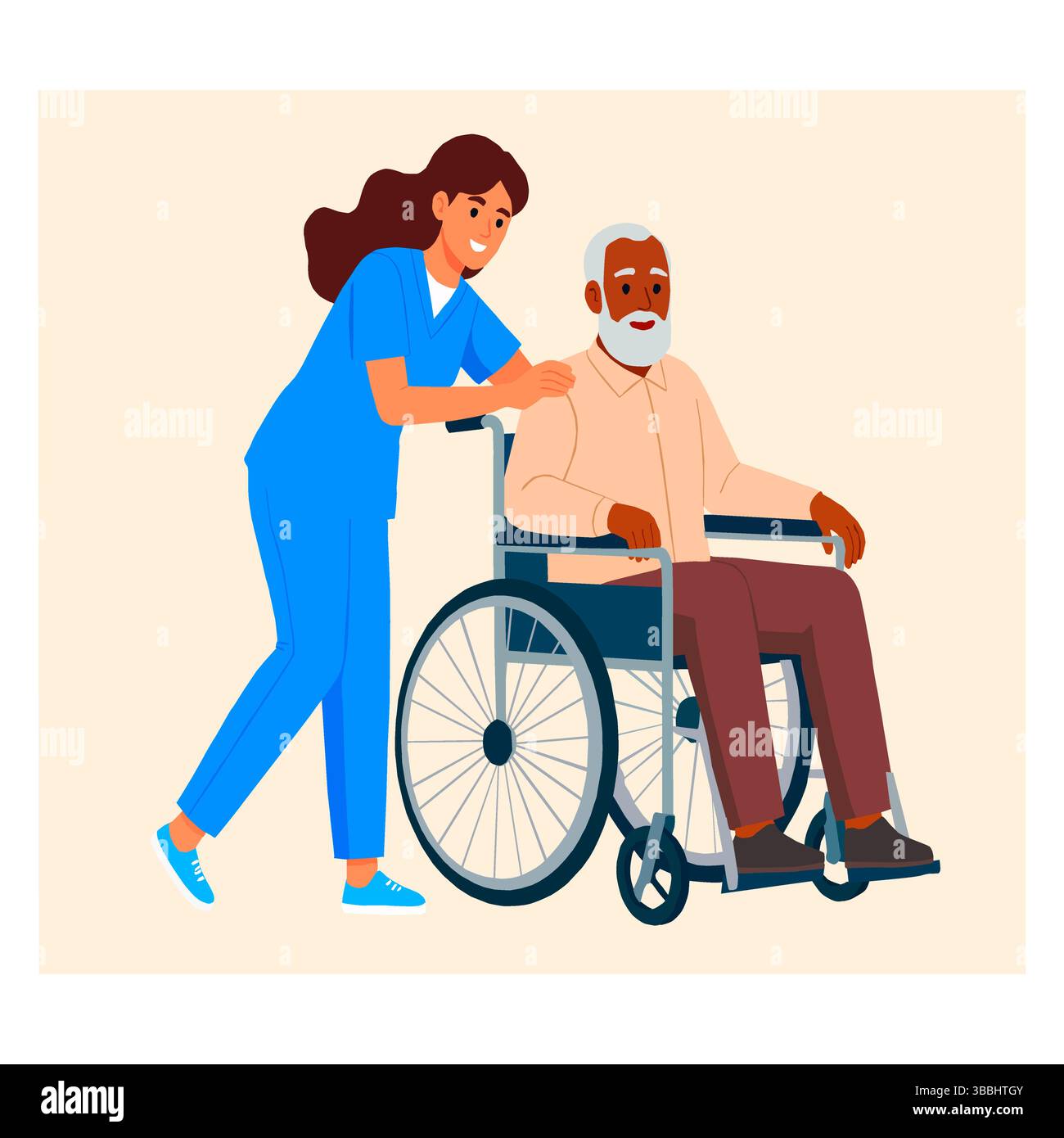 Caregiver african american Stock Vector Images - Alamy, image size:1300x1390