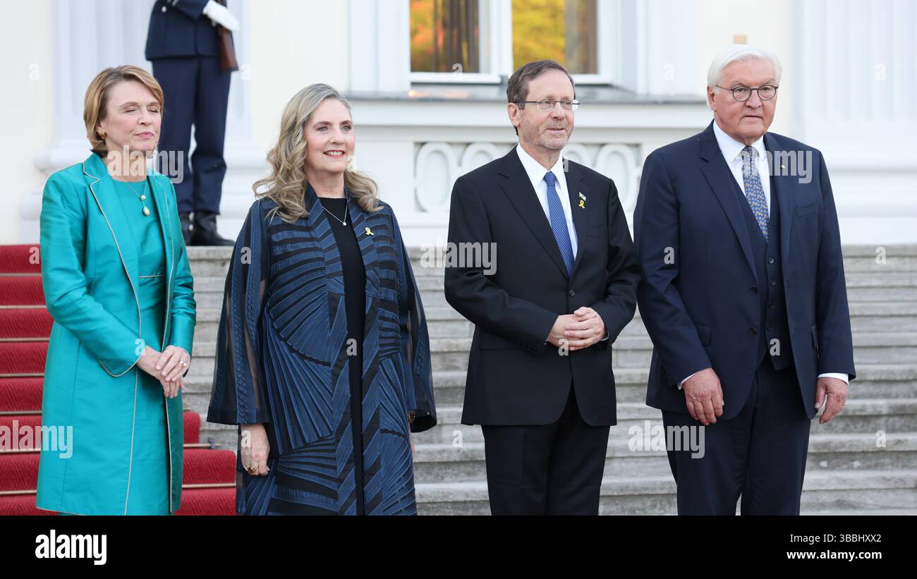 Besuch von Isaac Herzog in Berlin im Schloss Bellevue beim Bundespräsidenten Frank-Walter Steinmeier Stock Photo