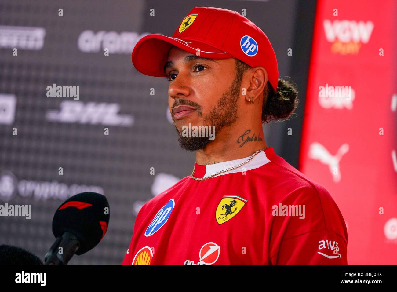 Imola, Italy. 15th May, 2025. Lewis Hamilton during the Formula 1 AWS Gran Premio del Made in Italy e Dell'Emilia-Romagna 2025, Emilia Romagna Grand Prix 2025, 7th round of the 2025 FIA Formula One World Championship, 15 May 2025 on the Autodromo Internazionale Enzo e Dino Ferrari, in Imola, Italy. Credit: Luca Rossini/E-Mage/Alamy Live News Stock Photo