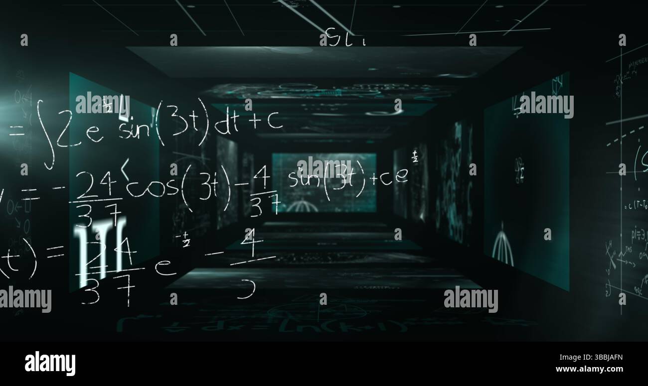 Image of data processing over black background Stock Photo