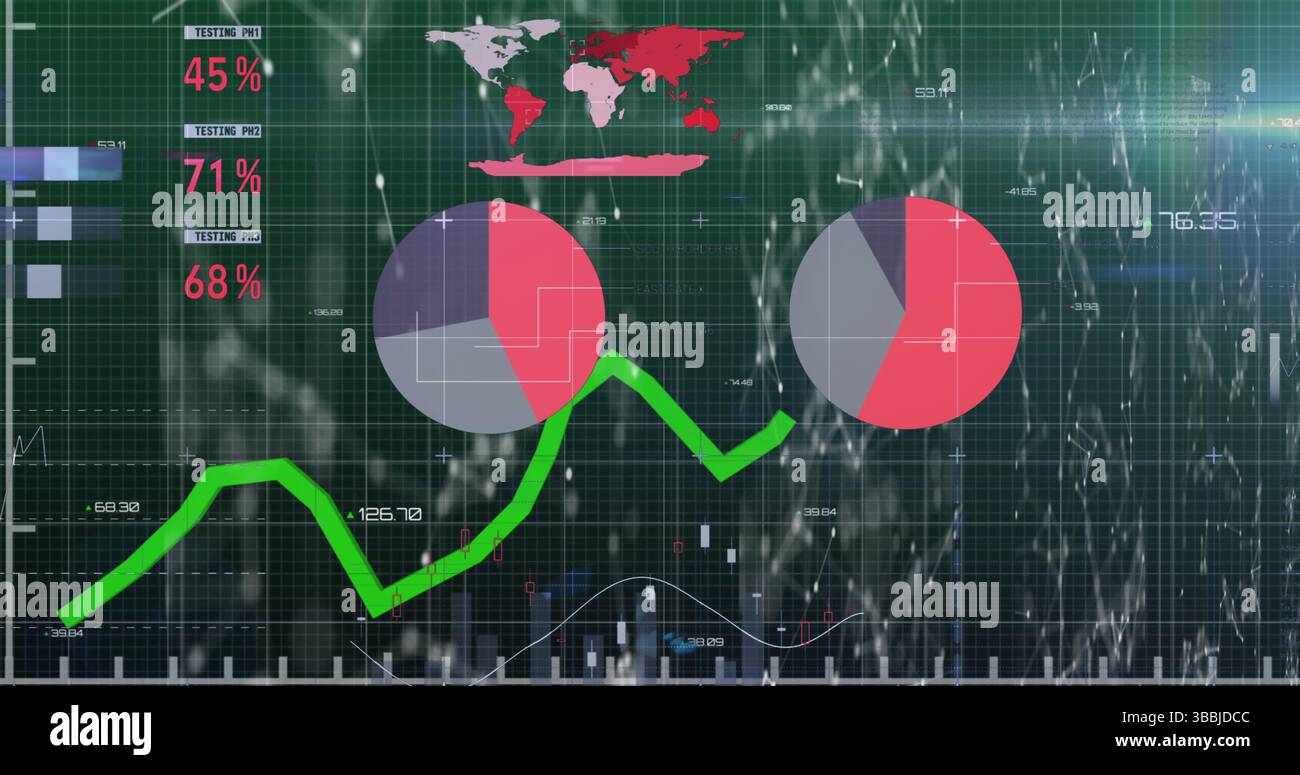 Image of financial data processing over financial data processing Stock Photo