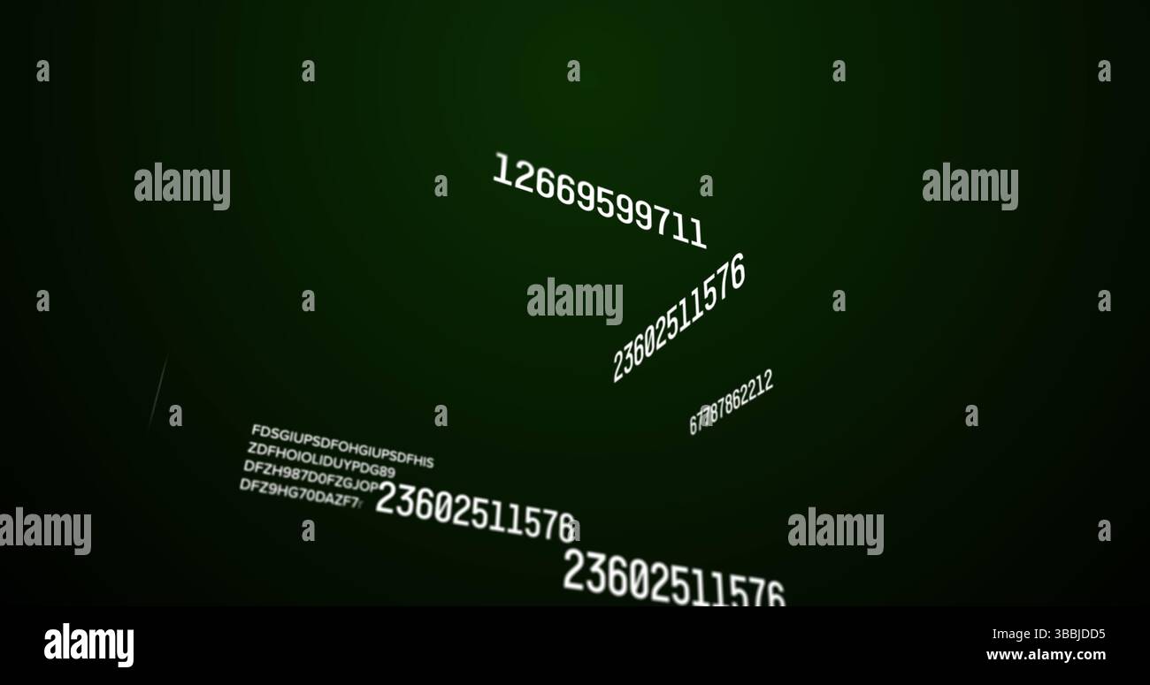 Image of data processing over black background Stock Photo