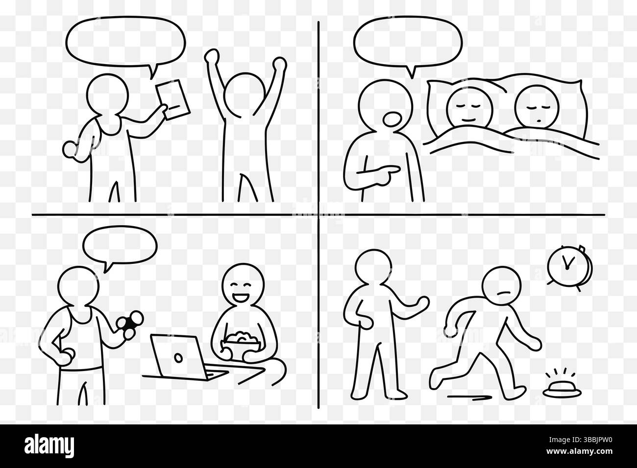 Comic For Night Time Routine Editable Comic Strip – Morning Routine, Sleep Habits, Workout & Alarm ...