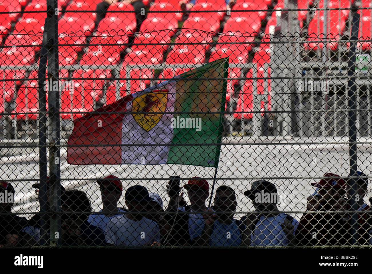 Ferrari Supporters Ferrari supporters wave a flag during the first free practice at the ...