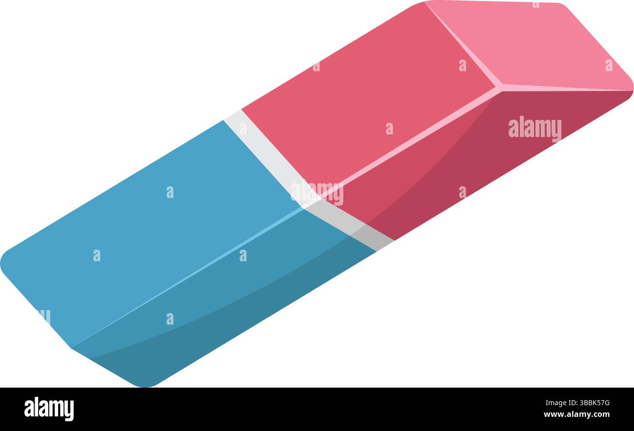 Eraser icon in flat style. Stationery tool vector illustration on ...