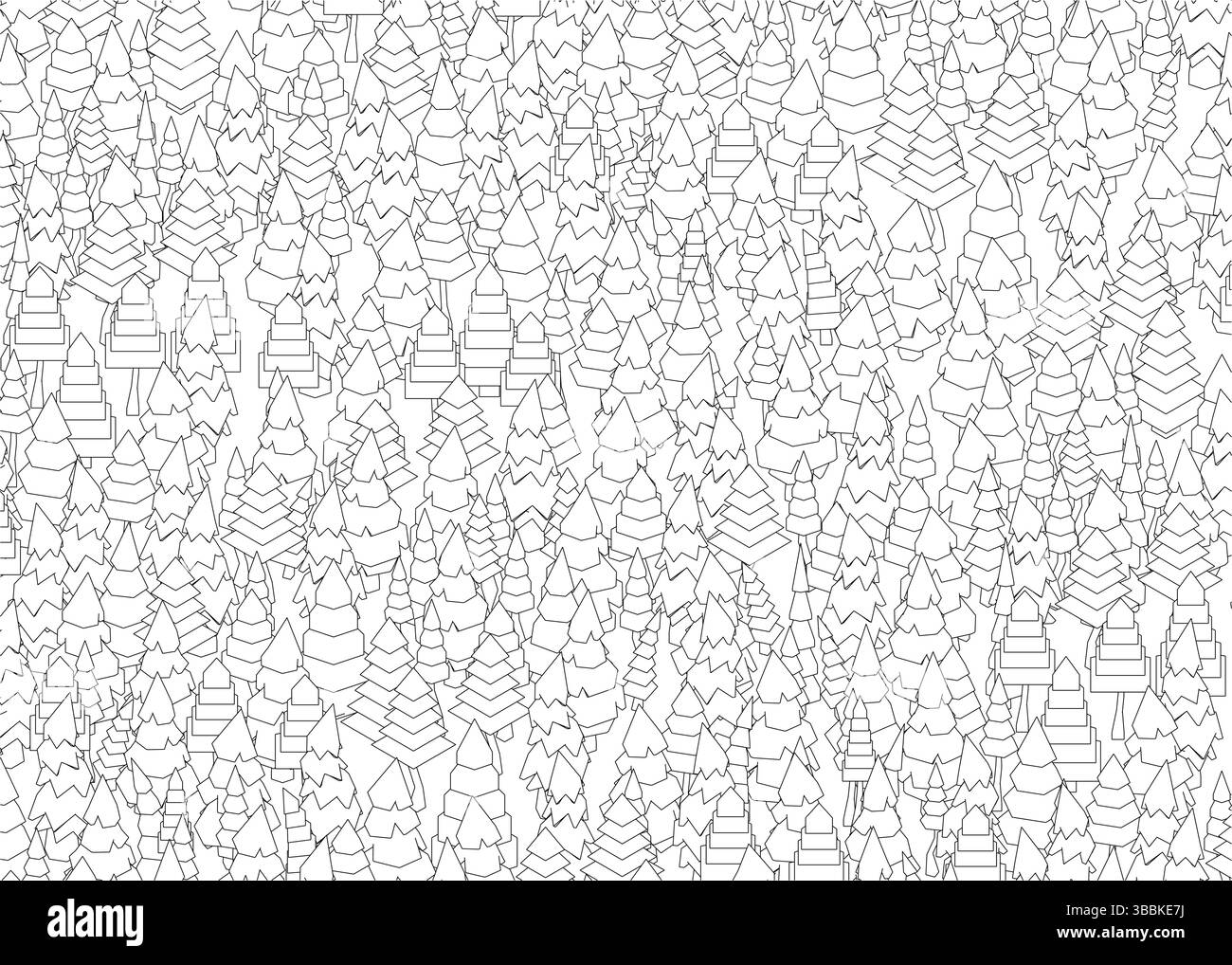 Trees Overlapping Pattern Irregular lines of trees Stock Vector Images - Alamy