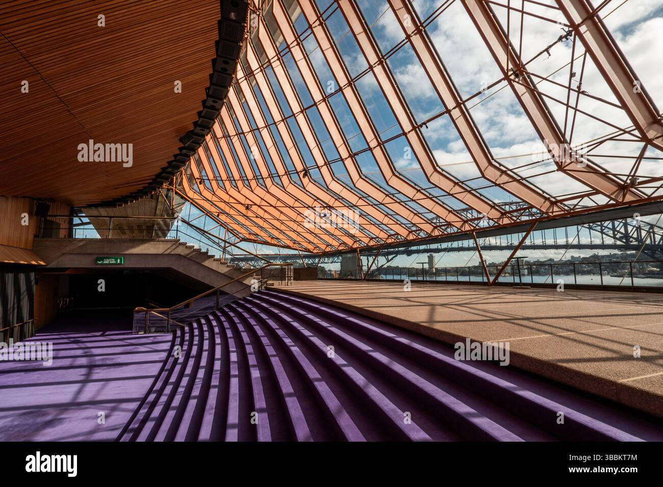 Interior view of Sydney Opera House with harbour view from event space ...
