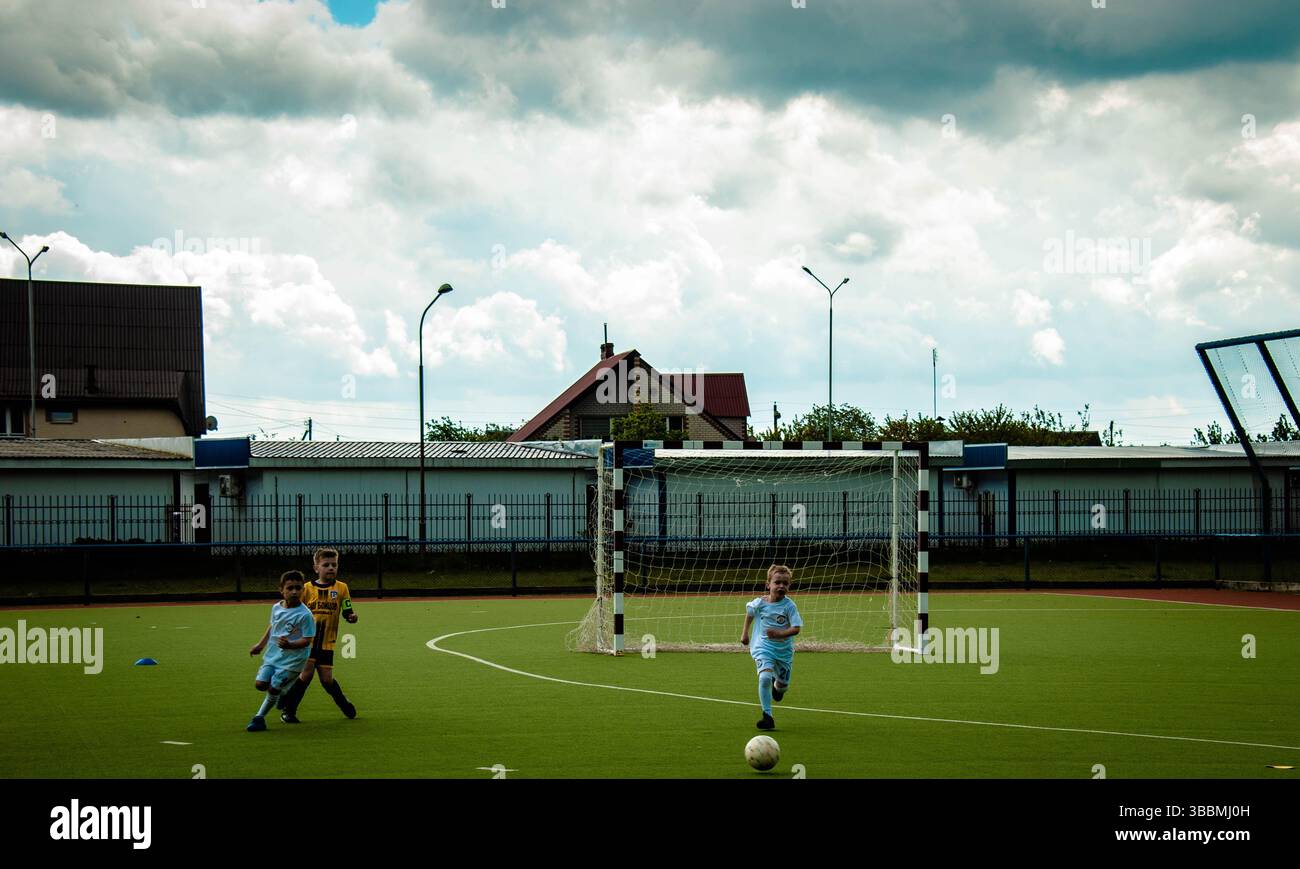 football runners Stock Photo