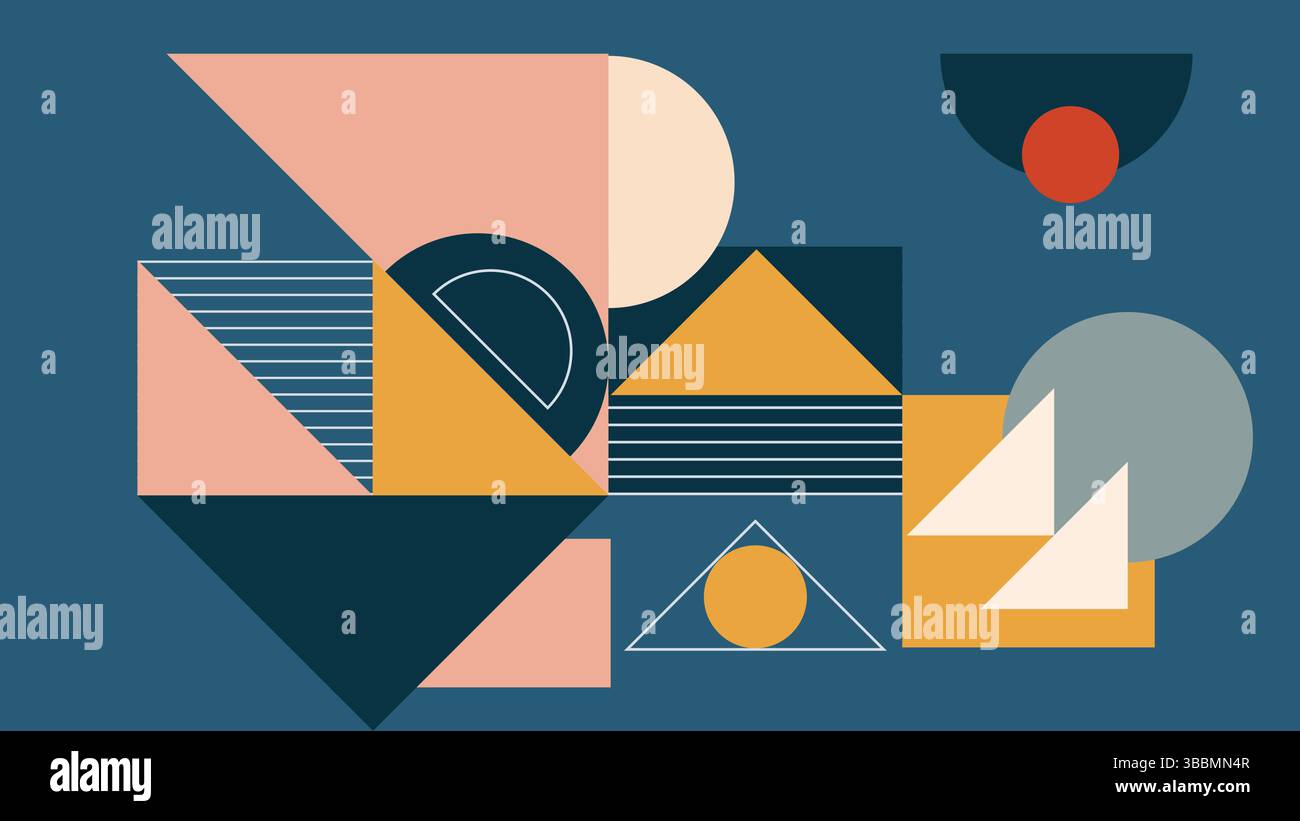 Bold Abstract Geometric with Large Circular  Stock Vector