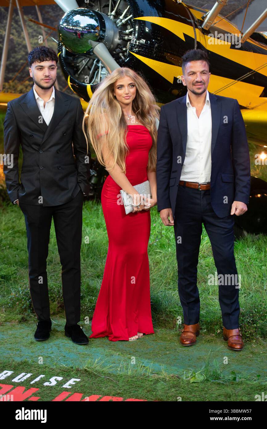 London, UK. 15 May, 2025. Pictured: Junior Andre, Princess Andre and Peter Andre attends The 'Mission: Impossible - The Final Reckoning' Global Premie Stock Photo