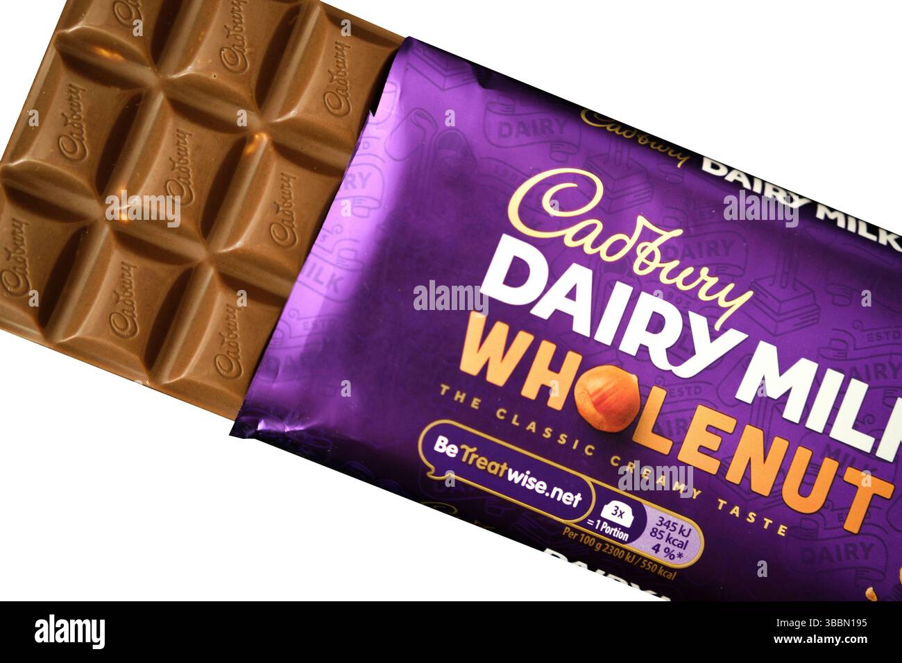 London UK, May 16 2025, A Bar Of Cadbury Dairy Milk Wholenut Chocolate Stock Photo