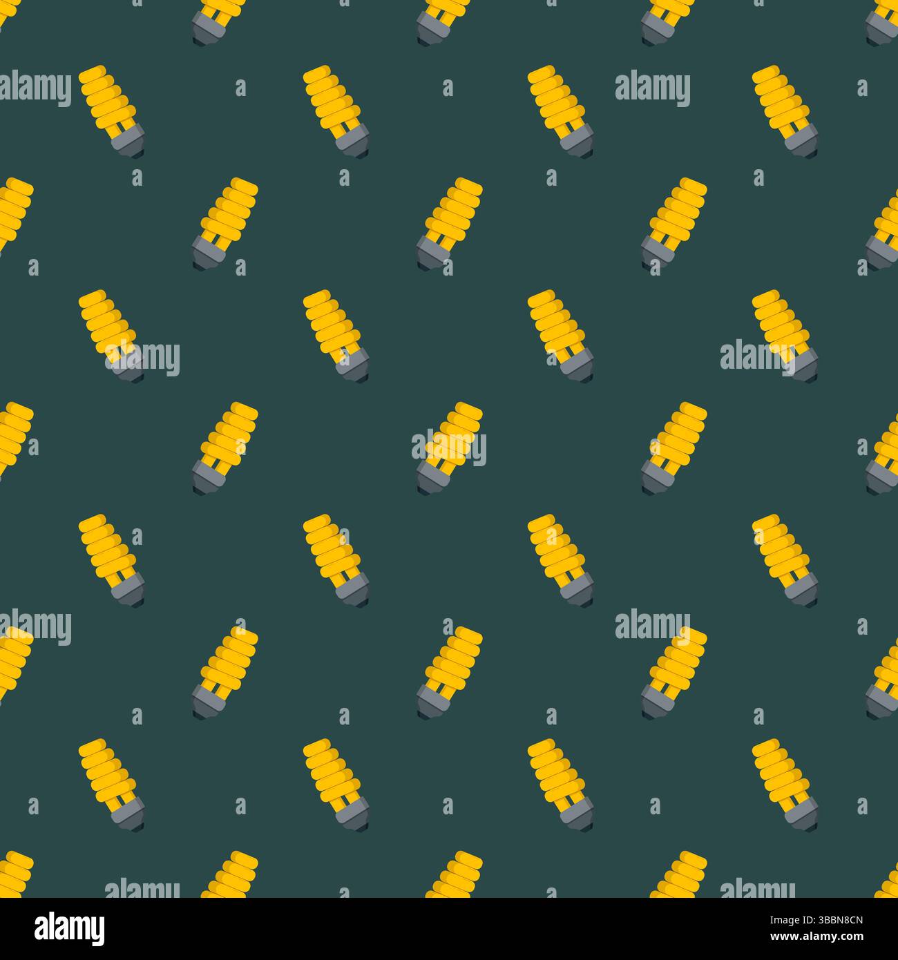 Vector seamless pattern of energy saving light bulb on background Stock Vector