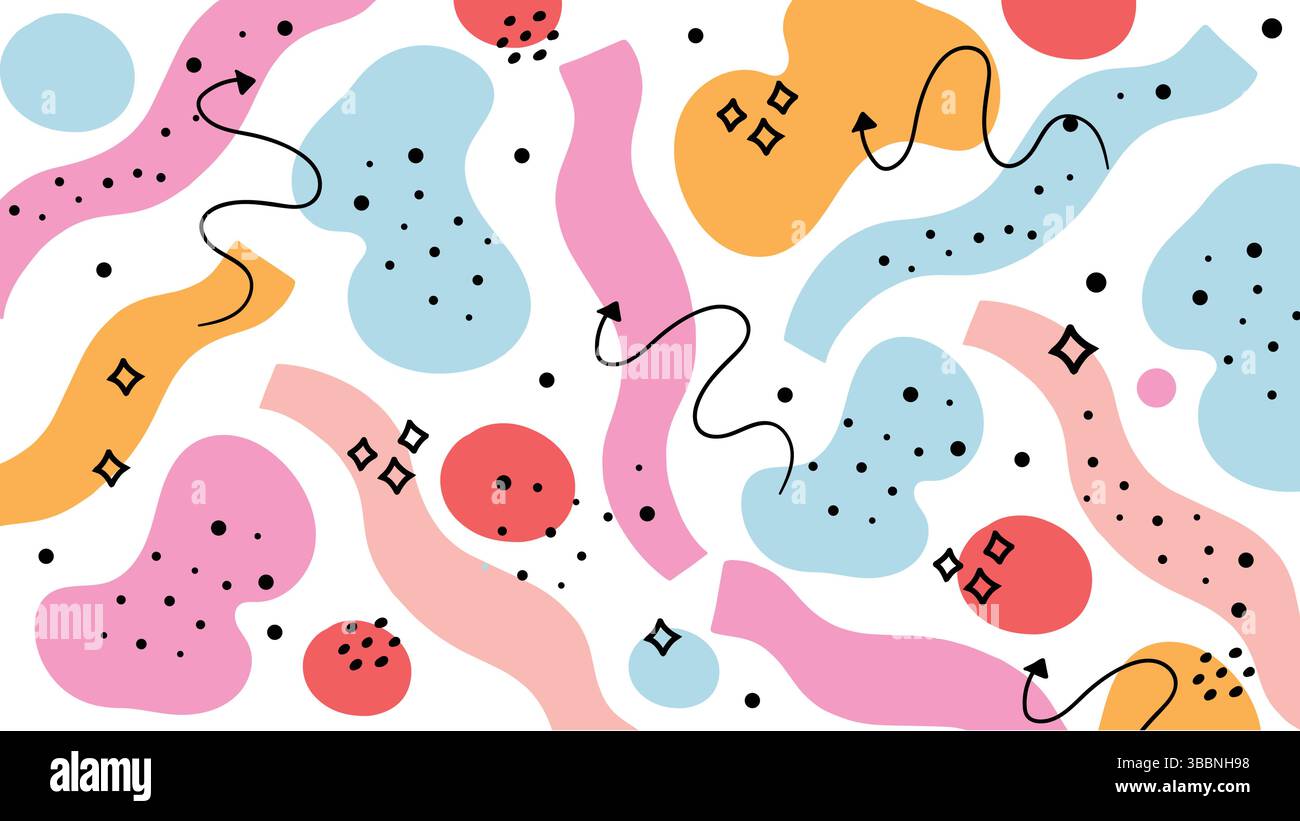 Playful Organic Doodles Background Stock Vector