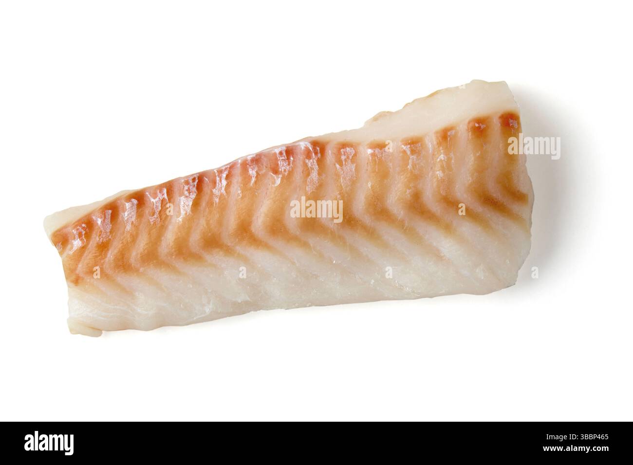 textured cod fillet isolated on white background Stock Photo - Alamy