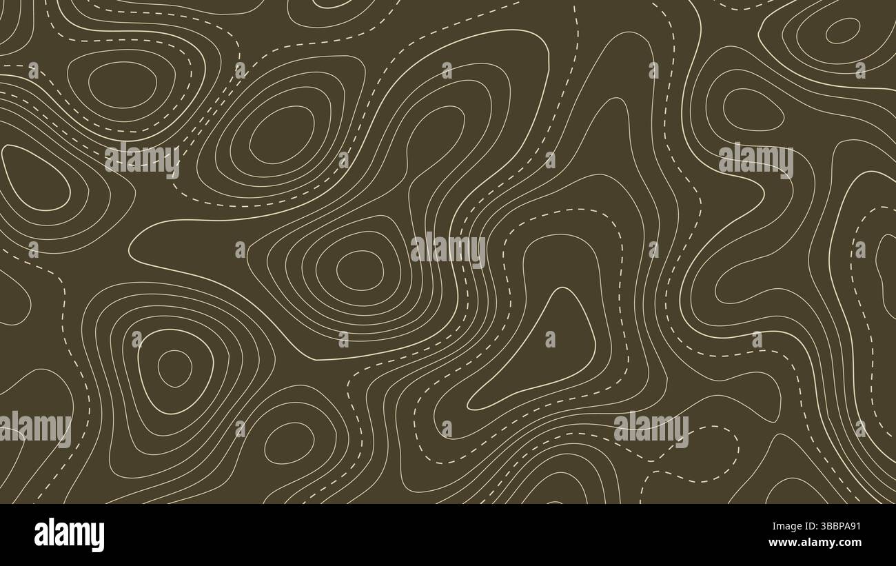 Dark Brown Terrain Contour Design Background Stock Vector