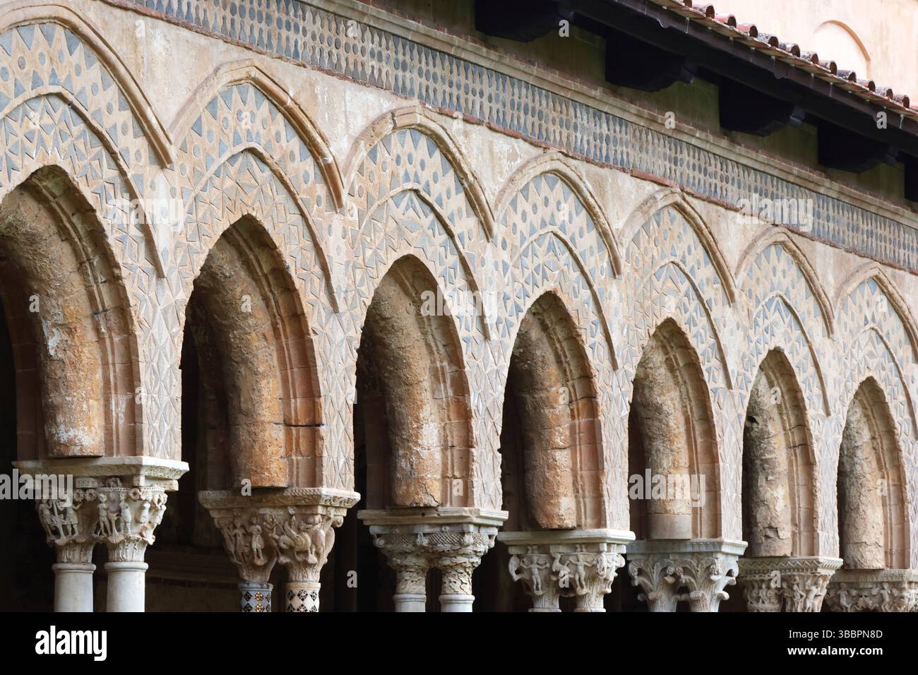 Splendid Images Examples Details of the cloisters of Monreale Cathedral, a splendid example of ...