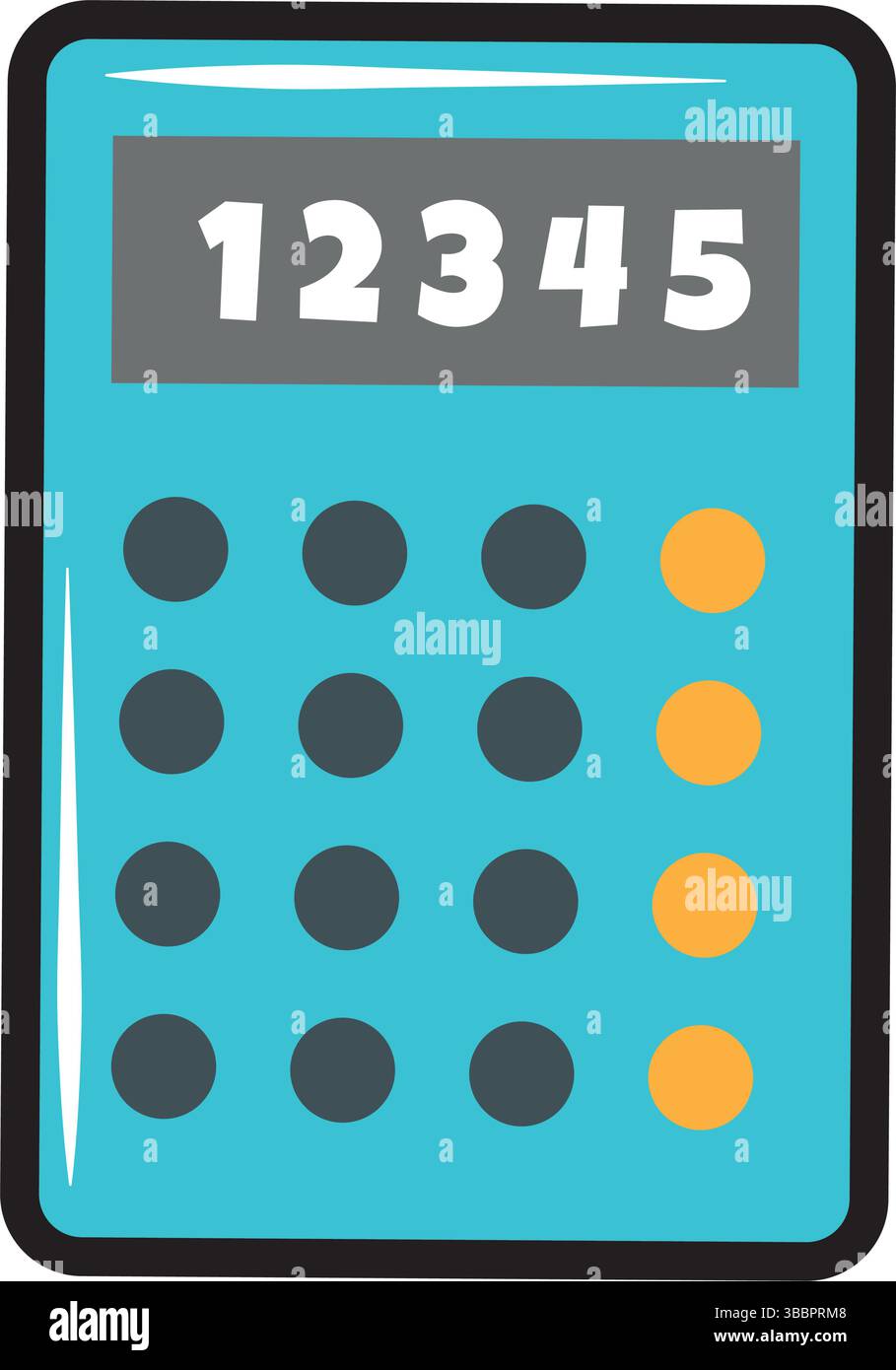 Blue cartoon style calculator. Vector illustration Stock Vector Image ...