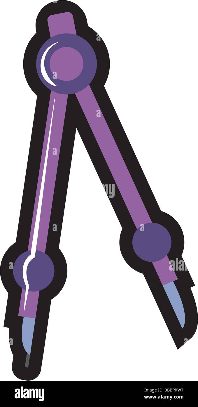 Purple math drawing compass. Vector illustration Stock Vector Image ...