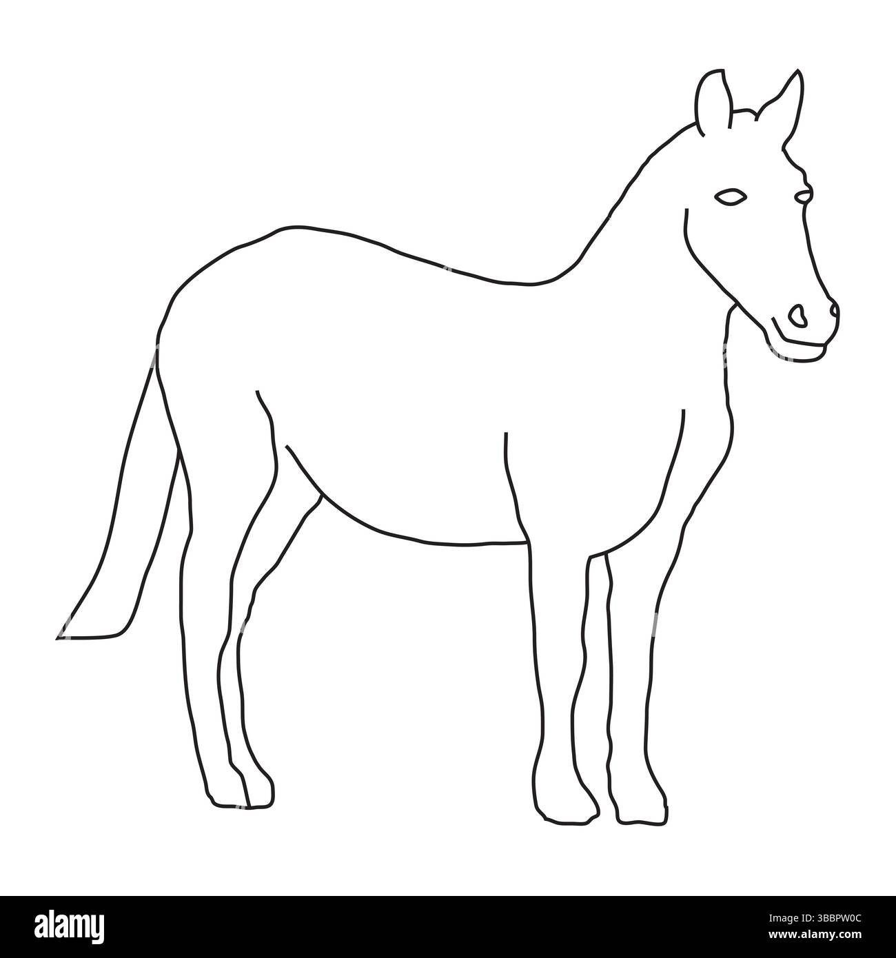 Horse Outline Thin Illustration Stock Vector