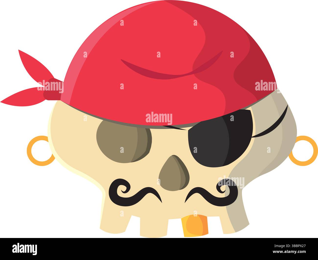 Pirate skull with red bandana. Vector illustration Stock Vector Image ...