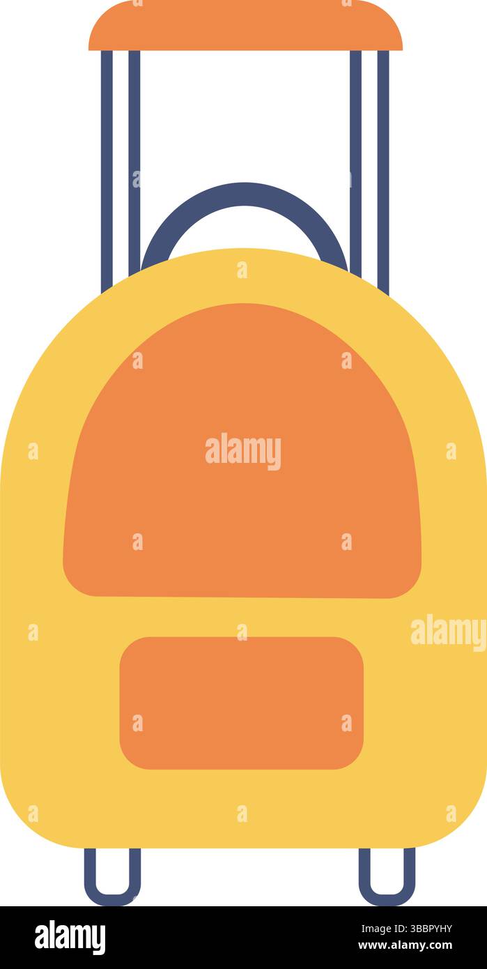 Yellow wheeled suitcase icon. Vector illustration Stock Vector