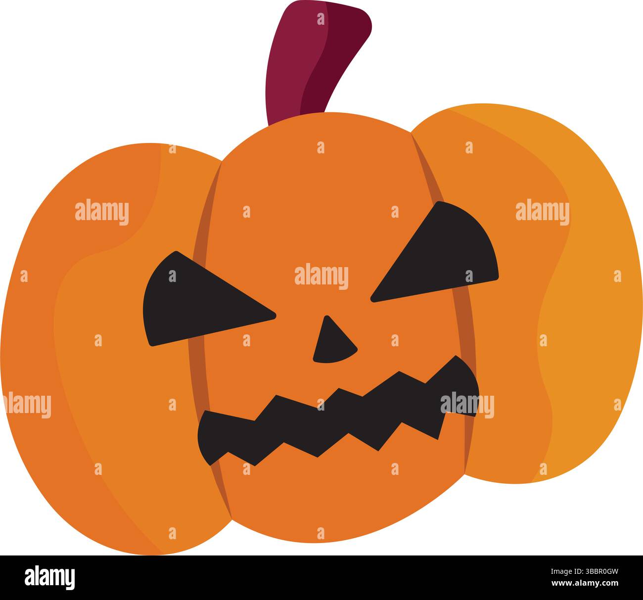 Angry halloween pumpkin face. Vector illustration Stock Vector Image ...