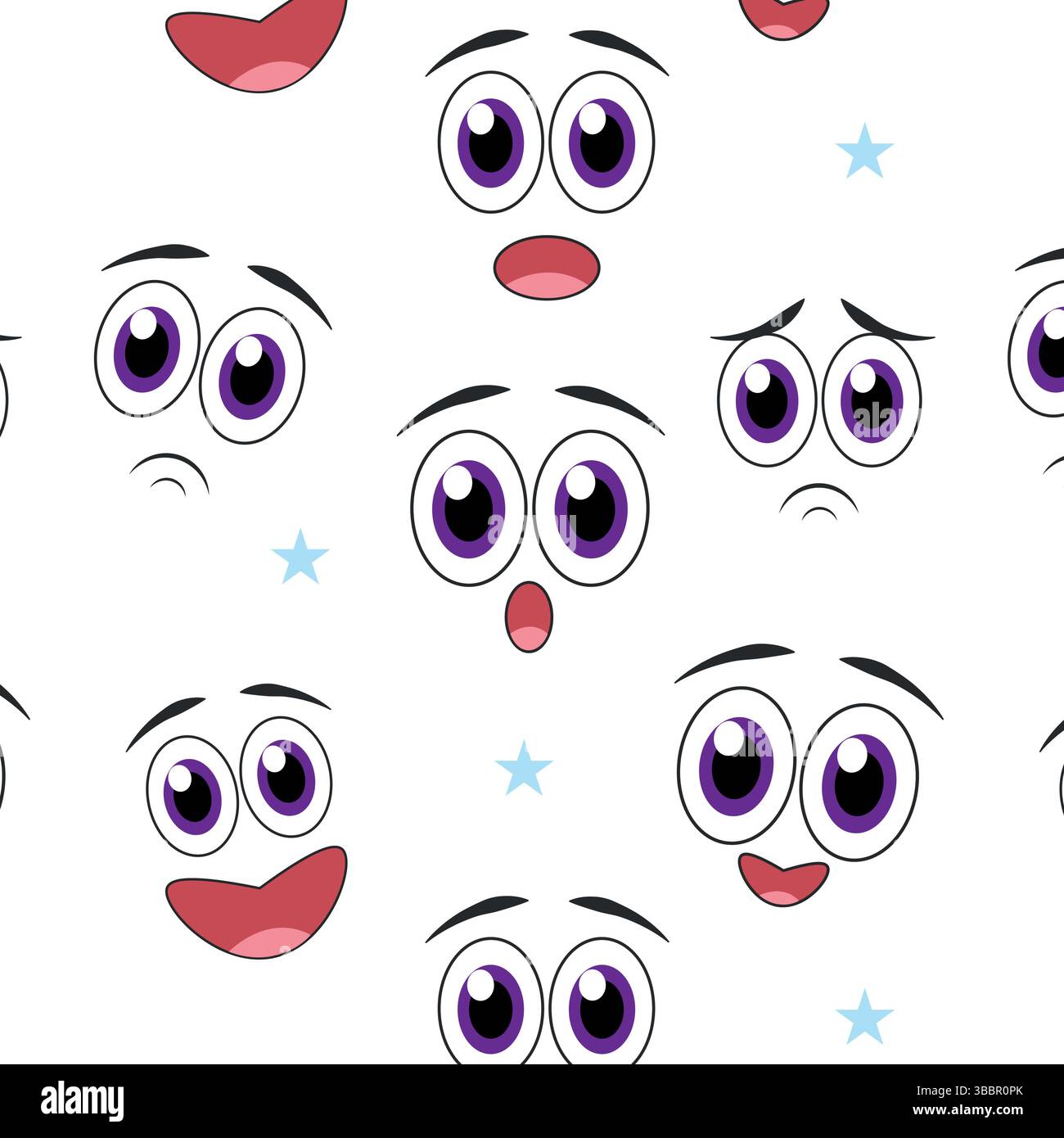 Cartoon face expression background. Vector illustration Stock Vector ...