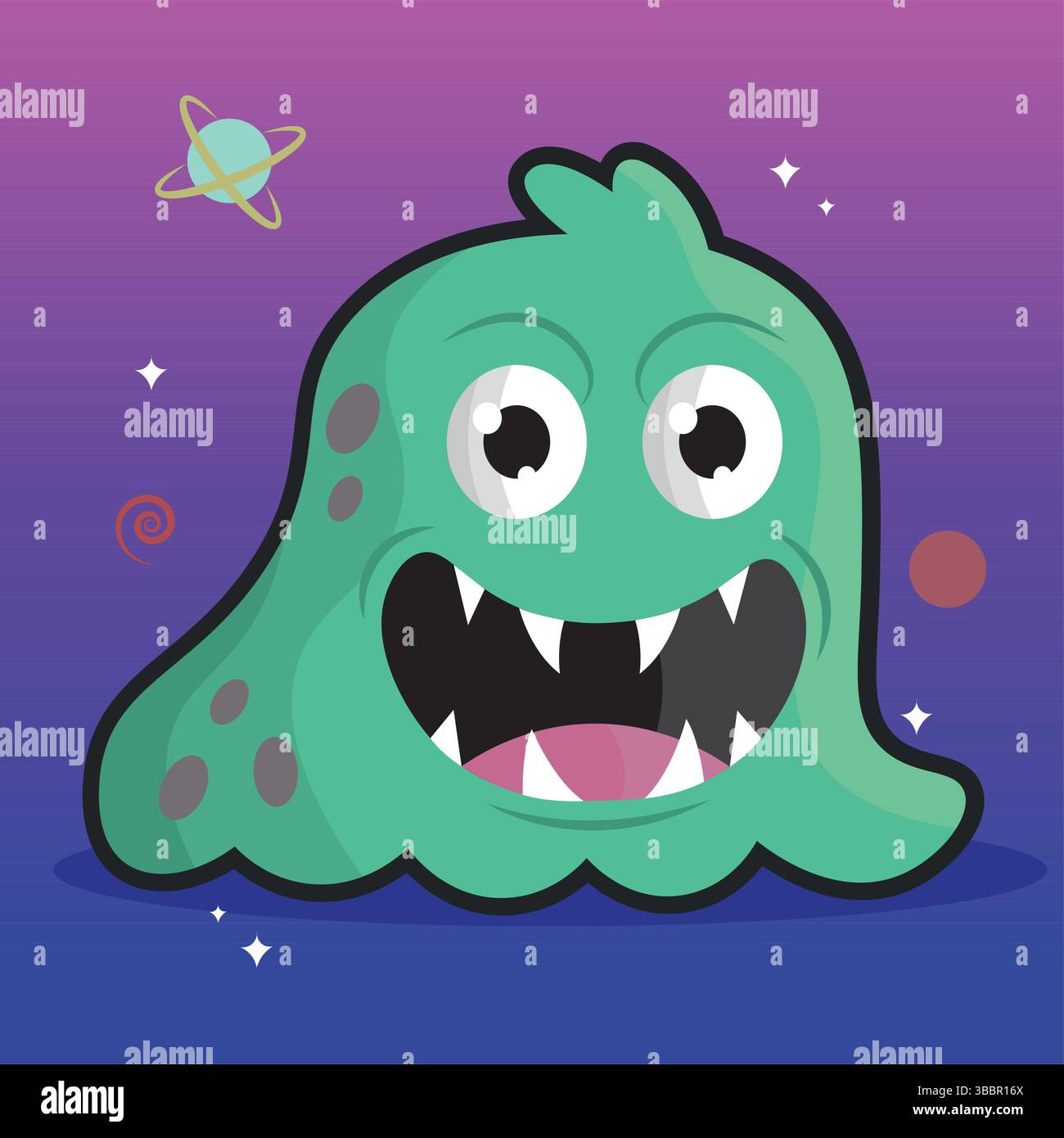 Green goo monster smiling. Vector illustration Stock Vector Image & Art ...
