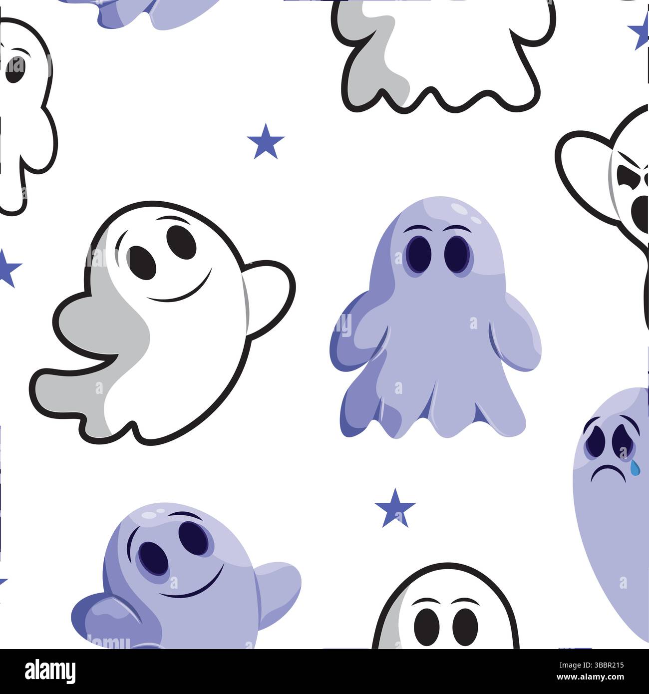 Halloween ghost character Pattern background Vector illustration Stock ...