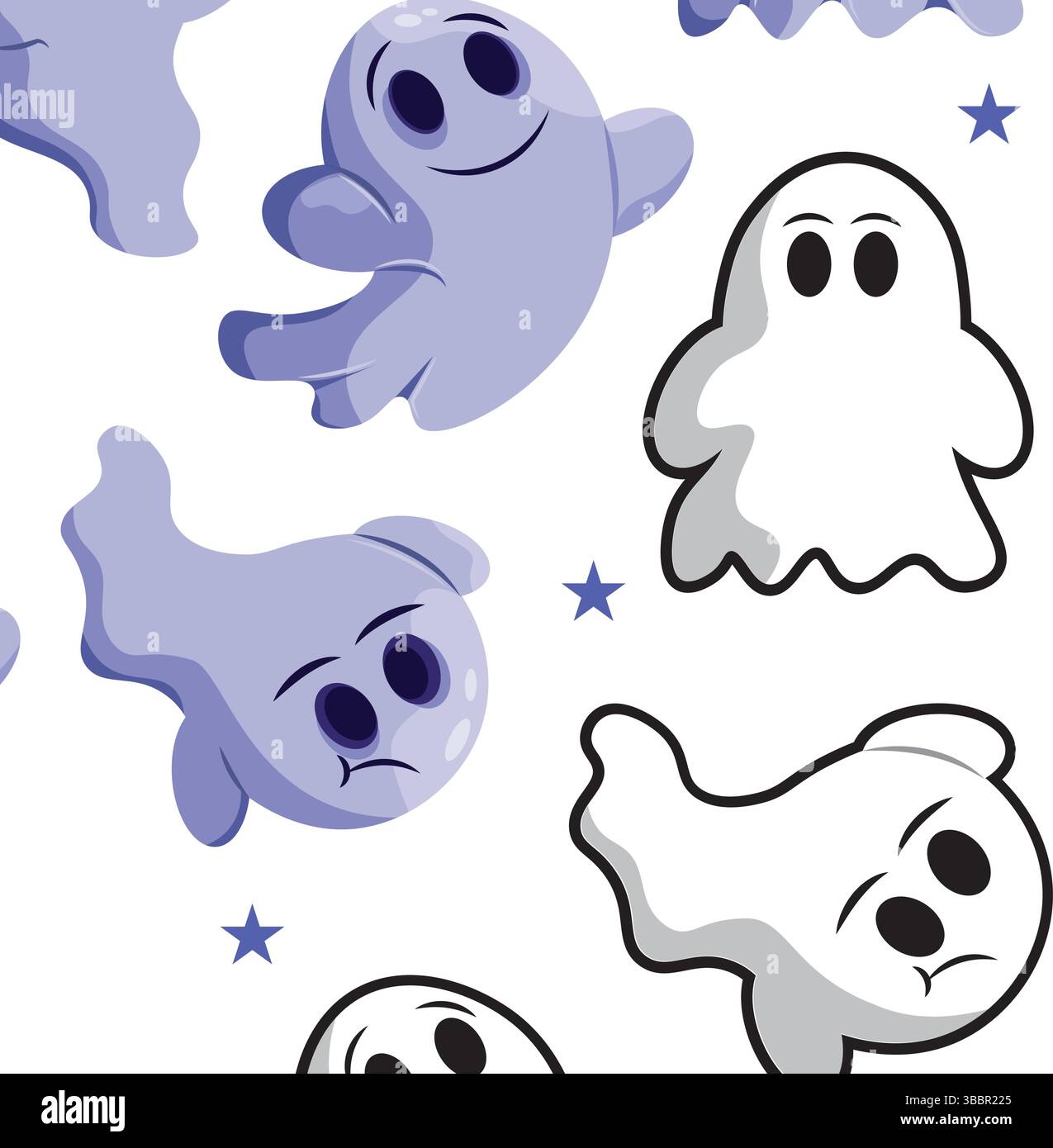 Halloween ghost character Pattern background Vector illustration Stock ...