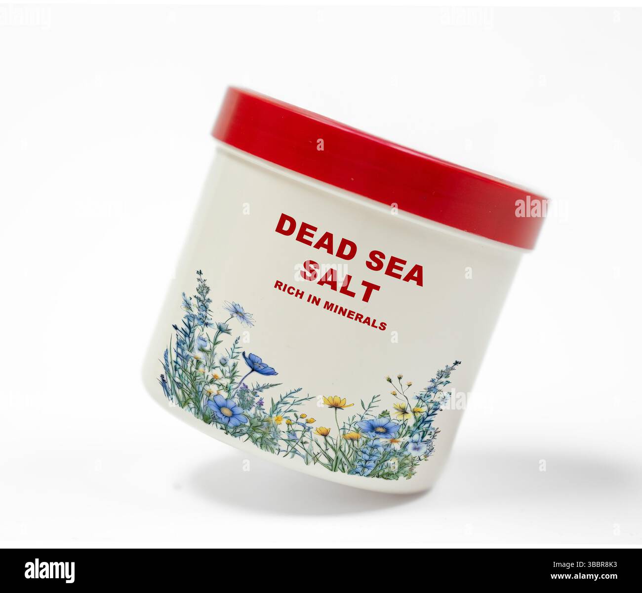 Dead sea salt. Improves skin hydration, soothes muscle aches, and promotes relaxation with its high magnesium, calcium, and potassium content. Stock Photo
