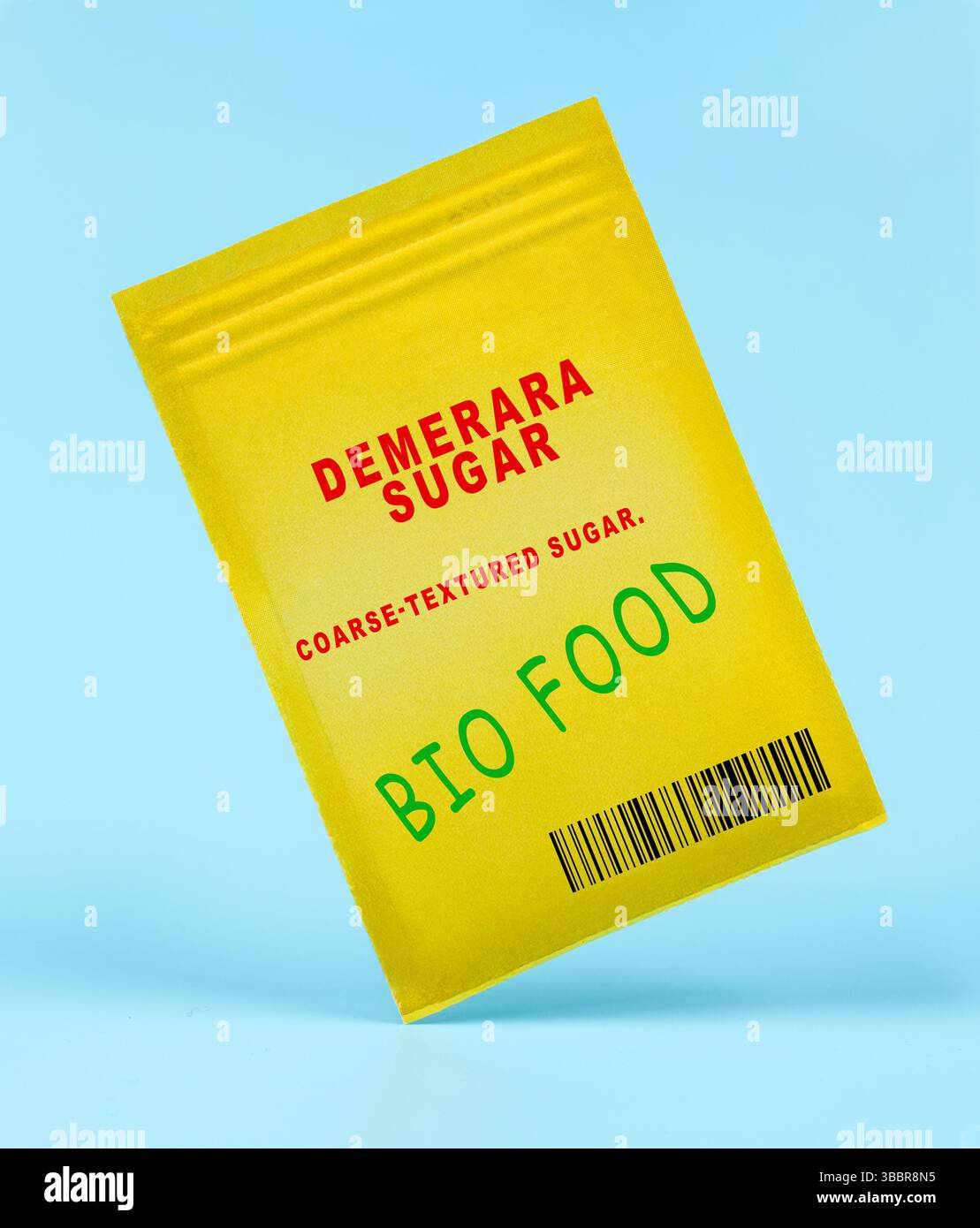 Demerara sugar. Coarse-textured sugar. Light brown sugar with large crystals, used for topping and adding crunch. Stock Photo