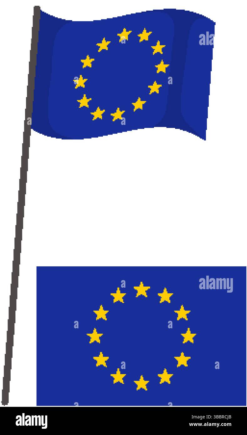 Vector illustration of the European Union flag Stock Vector Image & Art ...