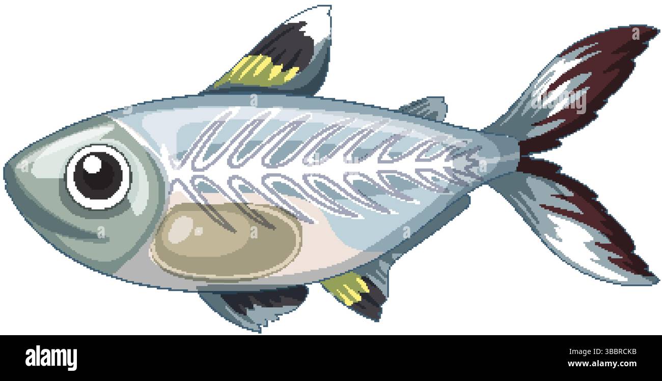 Vibrant vector illustration of a tropical fish with detailed fins and ...