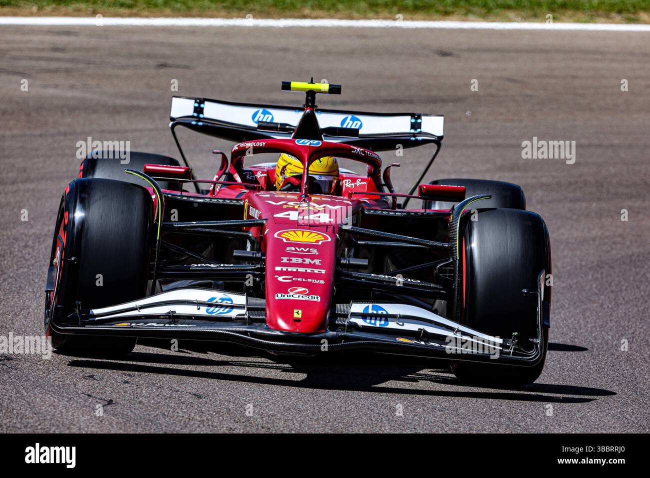 Imola, Italy. 16th May, 2025. Lewis Hamilton (GBR) Scuderia Ferrari SF-25 during Formula 1 AWS Gran Premio del Made in Italy e dell'Emilia Romagna 2025 - Autodromo Enzo e Dino Ferrari, Imola (BO) Italy from 15th to 18th May 2025, (Credit Image: © Alessio De Marco/ZUMA Press Wire) EDITORIAL USAGE ONLY! Not for Commercial USAGE! Stock Photo