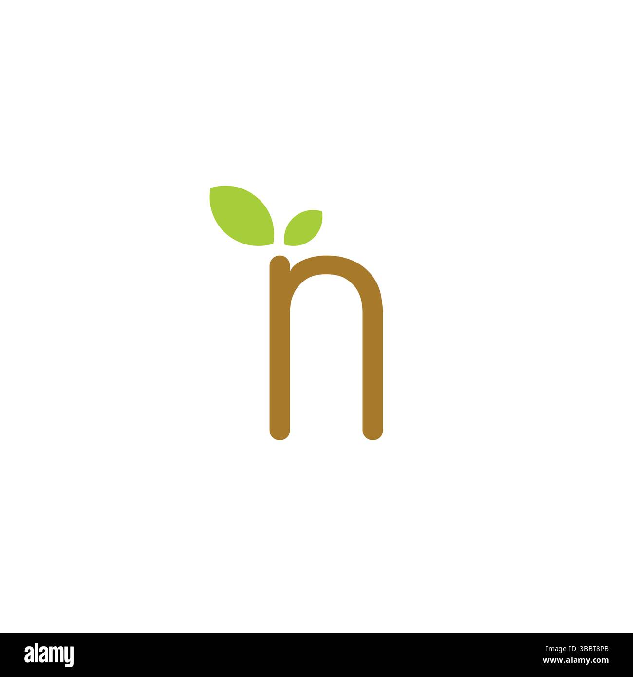 N Leaves Logo Simple Design. N Icon Nature Vector Stock Vector