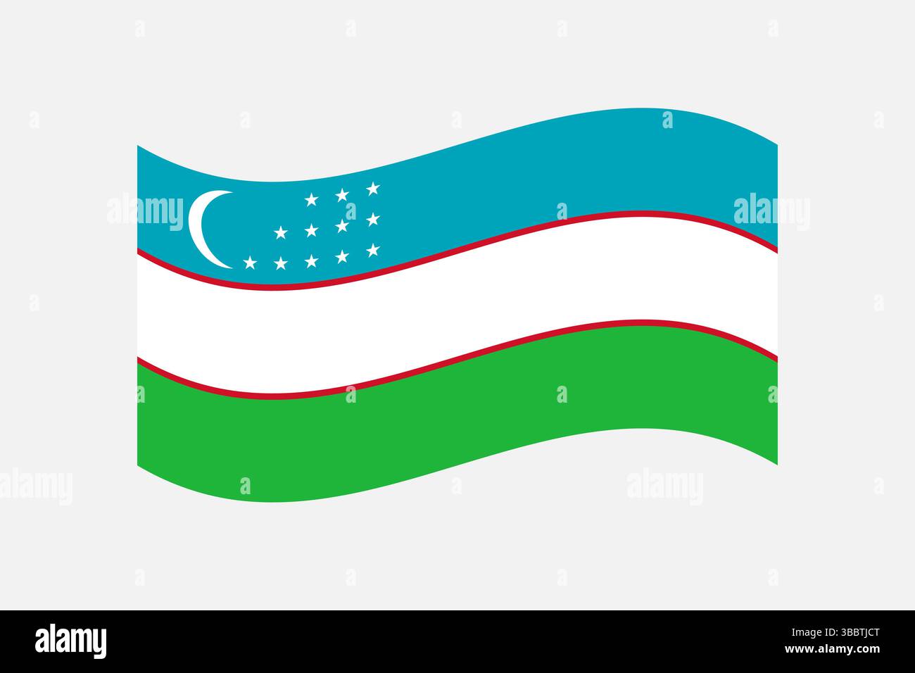 Flag of Uzbekistan. Uzbekistan flag official colors and proportion