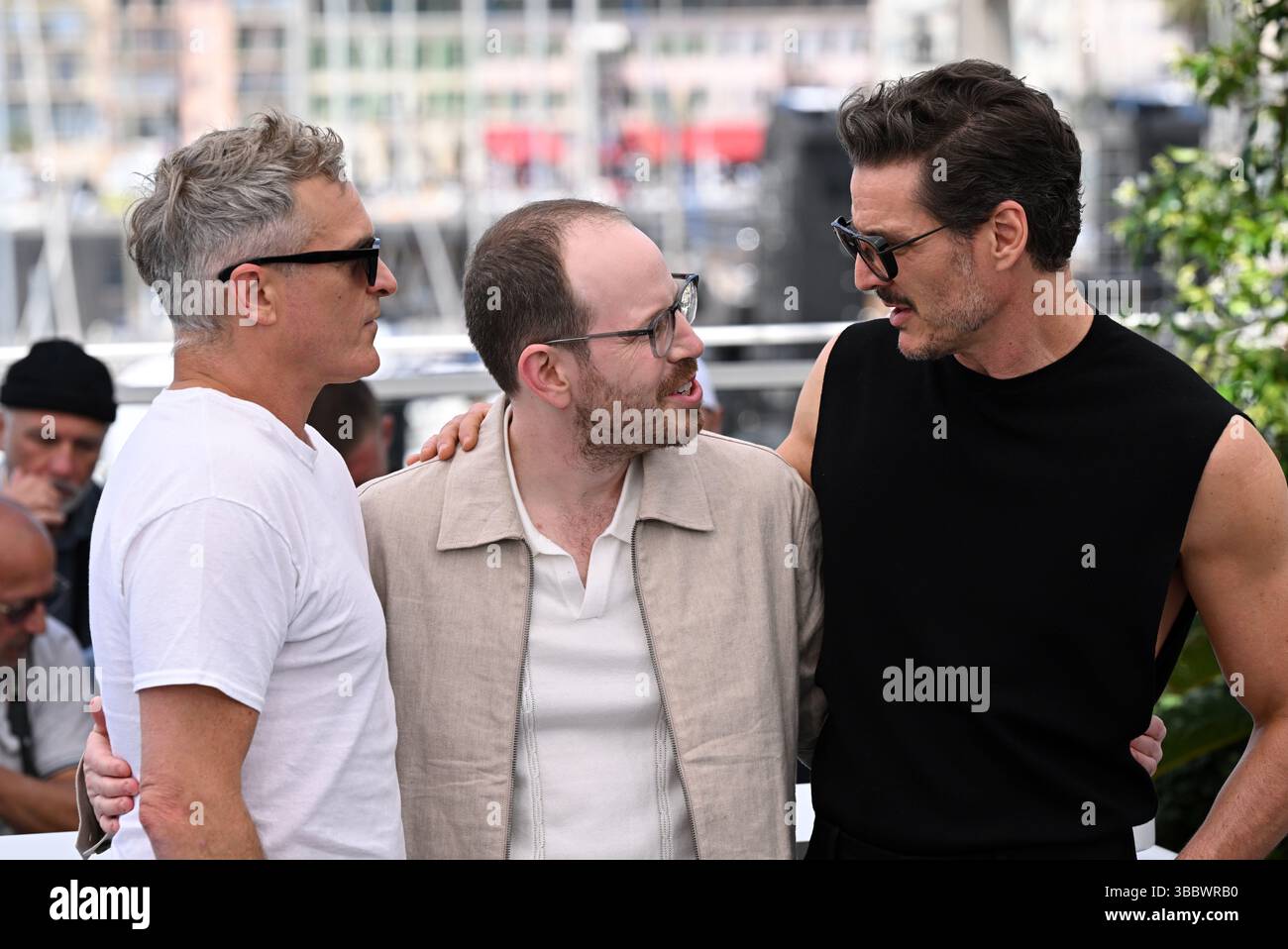 Cannes, France. May 17th, 2025. Joaquin Phoenix, Ari Aster and Pedro ...