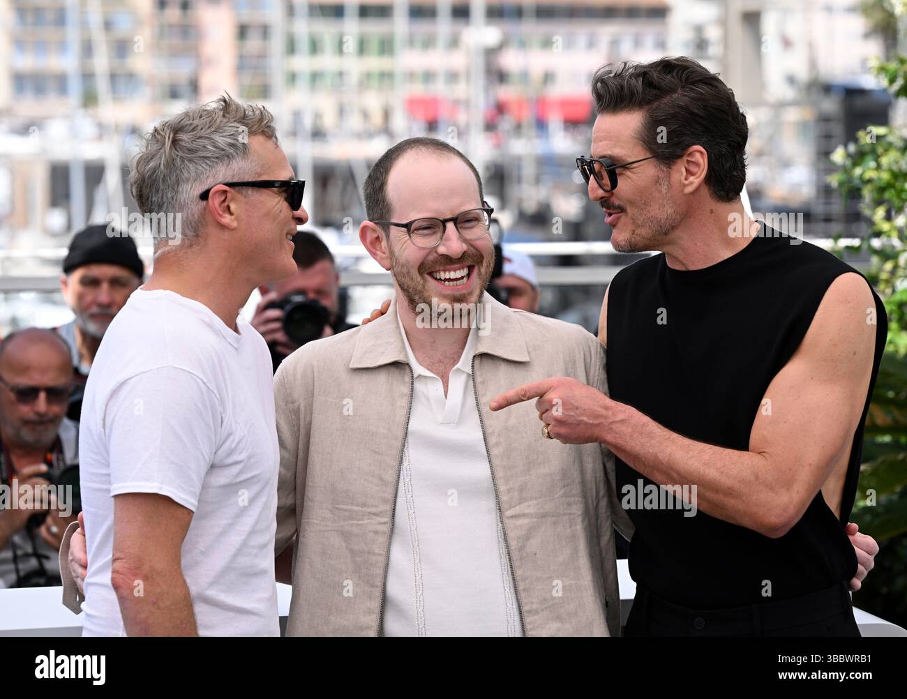 Cannes, France. May 17th, 2025. Joaquin Phoenix, Ari Aster and Pedro ...
